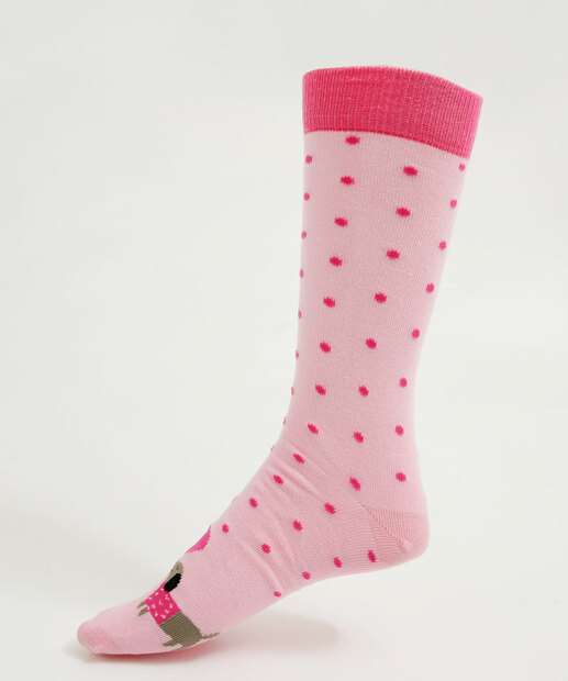 Meia Cano Longo Feminina Poá Cachorro Marisa