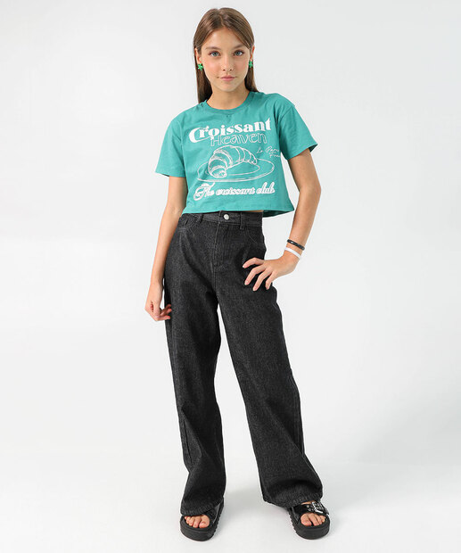 Image_Calça Juvenil Jeans Wide Leg Marisa Tam 10 a 16 Preto