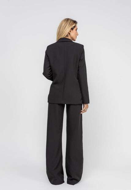 Blazer Alfaiataria Botão Único Preto Salvatore