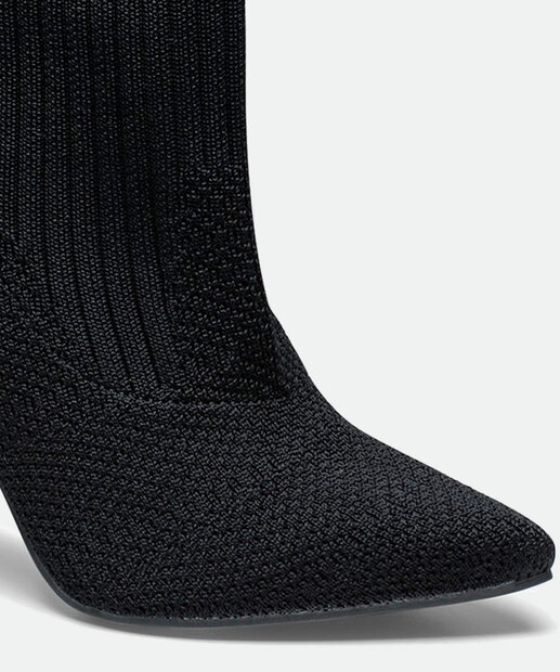 Bota Feminina Cano Curto Knit Salto Fino Dakota 