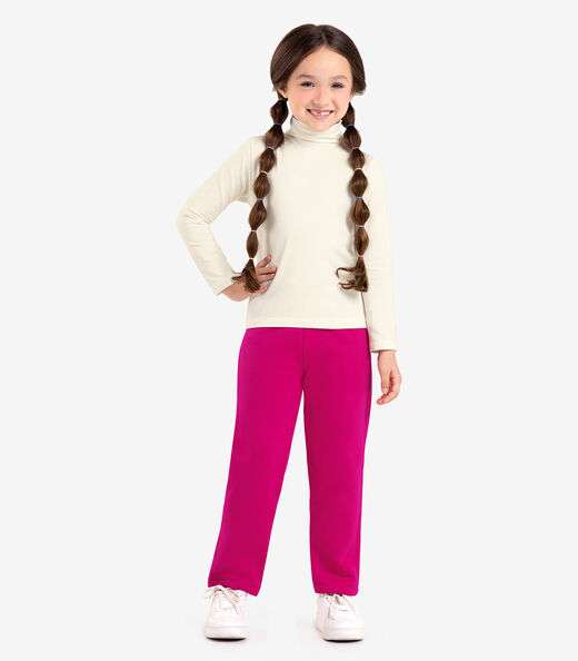 Blusa Manga Longa Infantil Gola Alta Rovitex Kids Bege