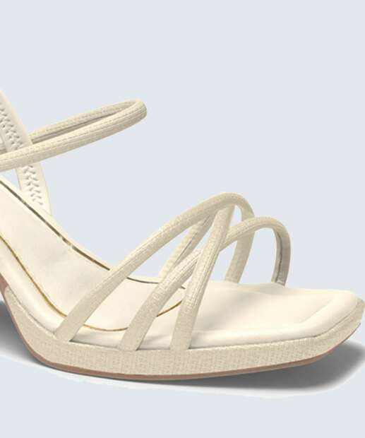 Sandália Salto Grosso Feminina Textura Mississipi 