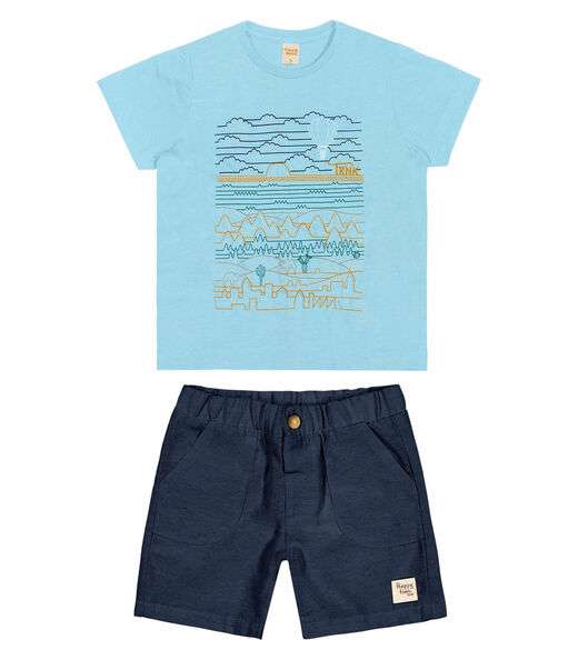 Conjunto Infantil Masculino Deserto Trick Nick Azul