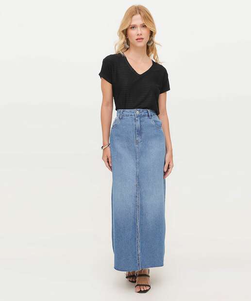 Blusa Feminina Brilho Lurex Manga Curta Marisa