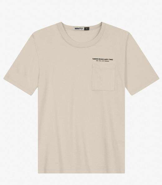 Camiseta Juvenil Masculino em Malhão Fruit Minty Bege