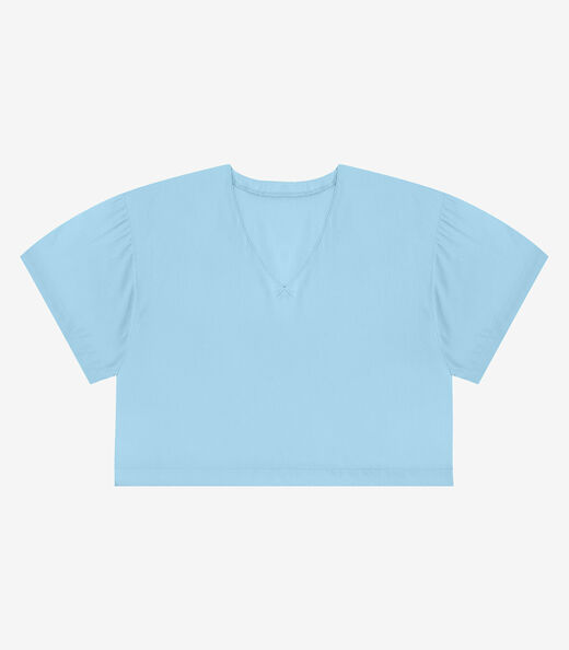 Blusa Feminina Tecido em Viscose Infinita Cor Azul
