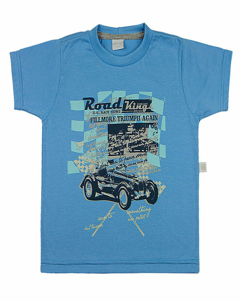 Camiseta Infantil Meia Malha Road Kings - Azul