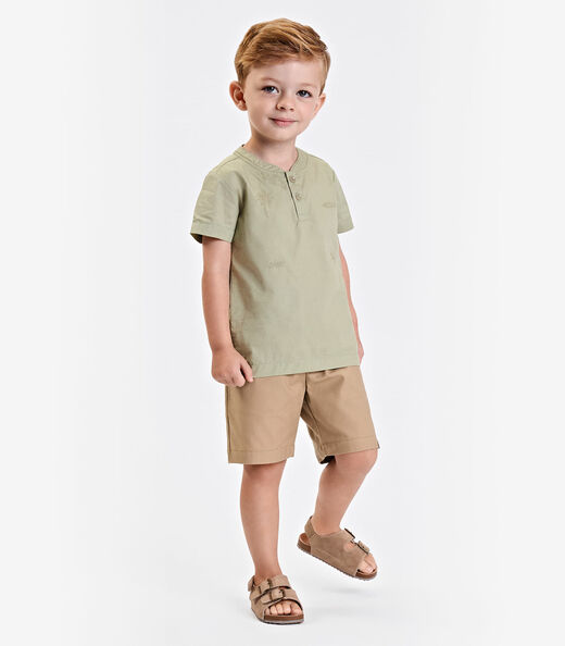 Conjunto Verão Menino Camisa E Bermuda Trick Nick Verde