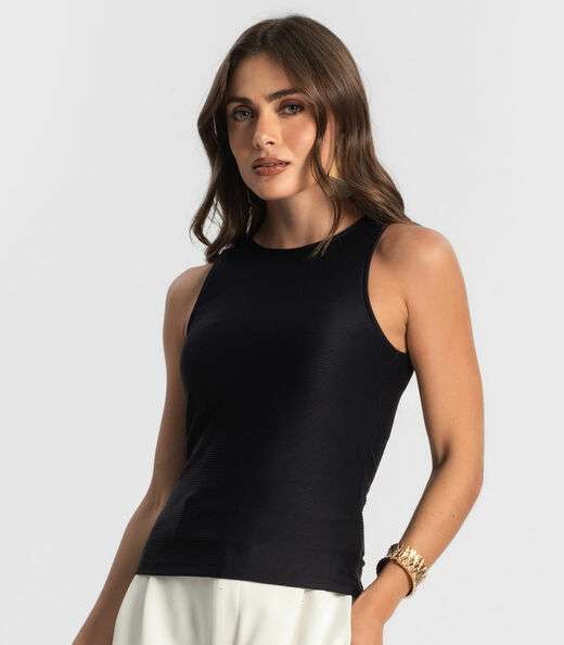 Regata Feminina em Poly Gorgurinho Endless Preto