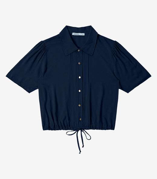 Image_Camisa Feminina de Viscose Sarjada Endless Azul