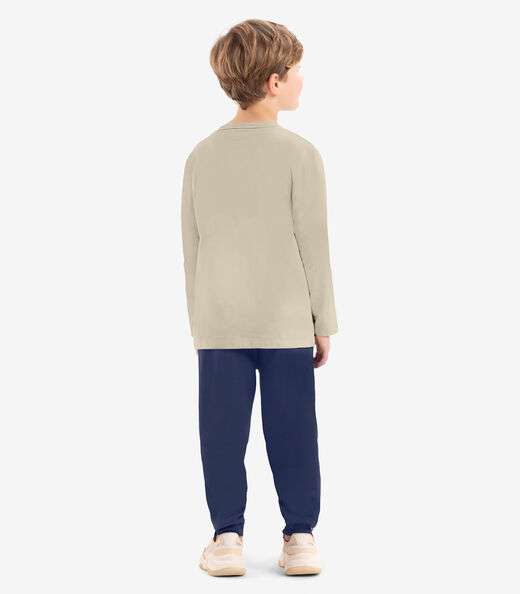 Calça Infantil Em Moletom Rovi Kids Azul