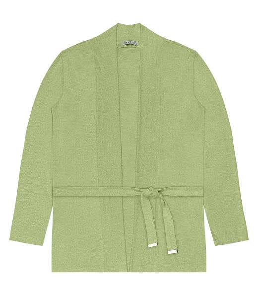Cardigan Feminino Plus Size Em Tricot Secret Glam Verde