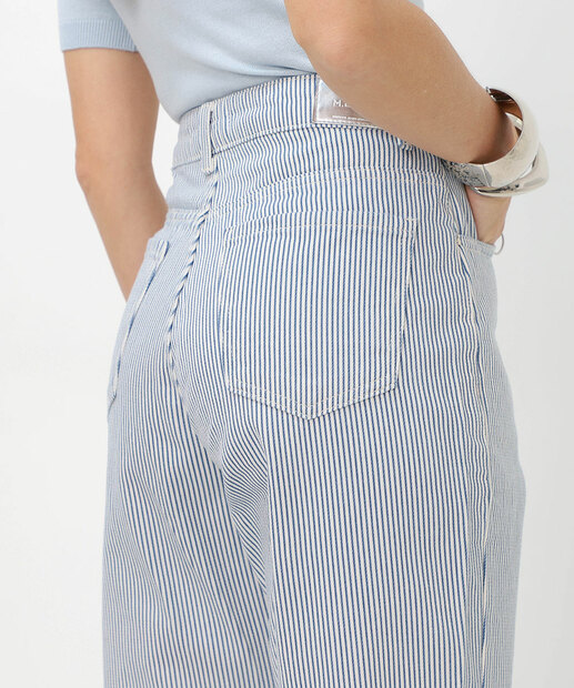 Calça Jeans Reta Feminina Listrada Marisa Branco