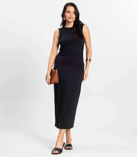 Image_Vestido Midi em Molecotton de Viscose Rovitex Preto