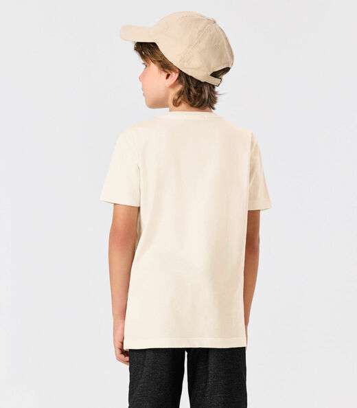 Camiseta Infantil Meia Malha Trick Nick Bege