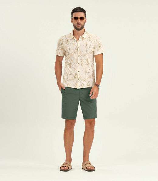 Bermuda Masculina em Linho Diametro Verde