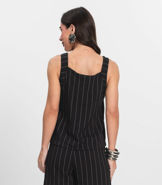 Regata Feminina Decote Quadrado Endless Preto