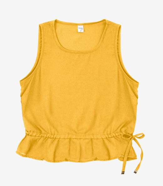 Regata Feminina em Crepe Infinita Cor Amarelo