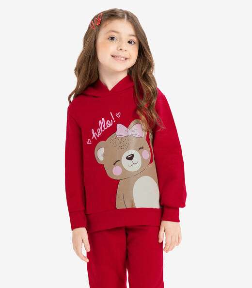 Conjunto Infantil Blusão Com Calça Rovi Kids Vermelho