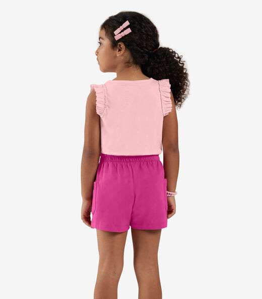 Shorts Infantil Moletinho Basic Rovi Kids Rosa