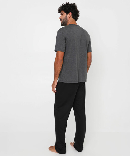 Pijama Masculino Básico Manga Curta MR Preto