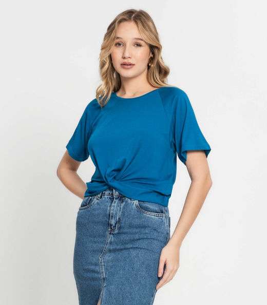 Image_Blusa Feminina Lisa Infinita Cor Azul