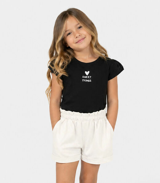 Conjunto Blusa Com Shorts Preto