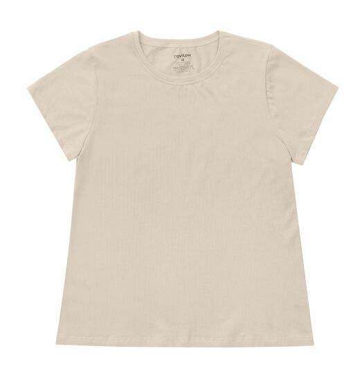 Blusa Feminina Cotton Leve Básica Rovitex Bege