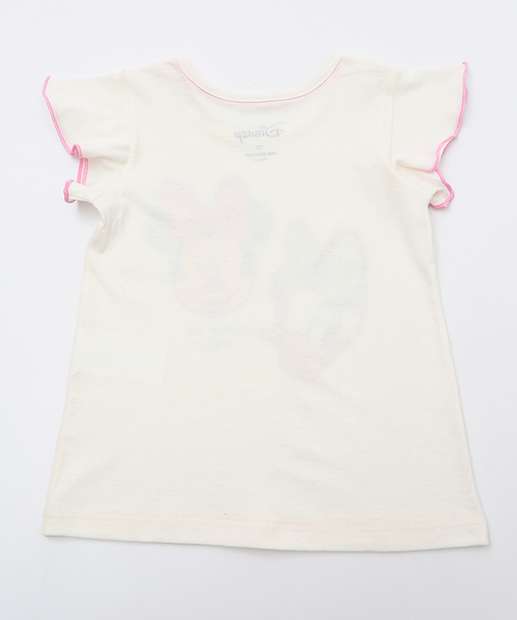 Blusa Infantil Minnie e Margarida Disney Tam 1 a 3 Off White