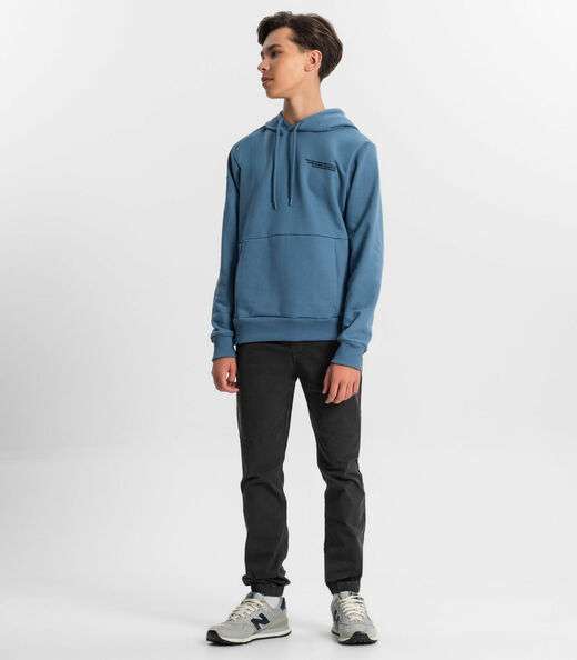 Blusão Juvenil Masculino Com Capuz Minty Azul