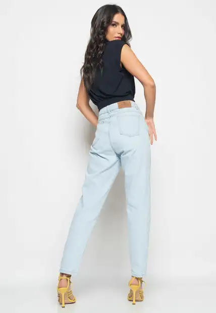 Calça Mom Jeans Claro Salvatore Fashion