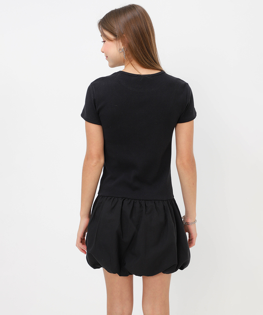 Vestido Juvenil Balonê Marisa Tam 10 ao 16 Preto