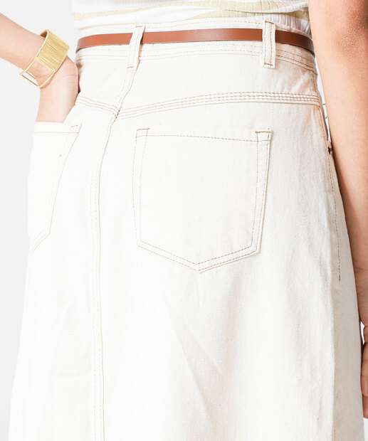 Saia Longa Sarja Feminina Fenda Frontal Marisa