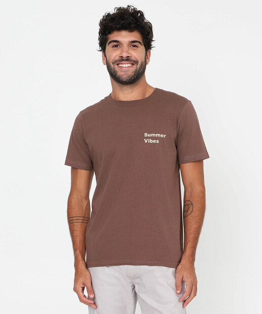 Image_Camiseta Masculina Manga Curta Marisa Marrom