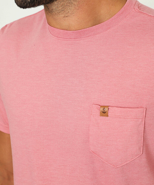 Camiseta Masculina Básica Bolso Marisa Rosa