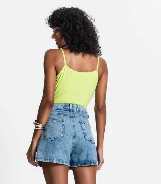 Blusa de Alça Feminina Viscotorcion Básica Rovitex Verde