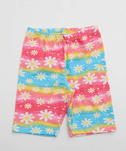 Conjunto Infantil Estampa Flores Marisa Tam 4 a 10 Amarelo