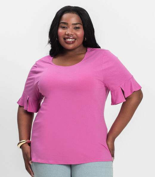 Blusa Plus Size Infinita Cor Rovitex Rosa