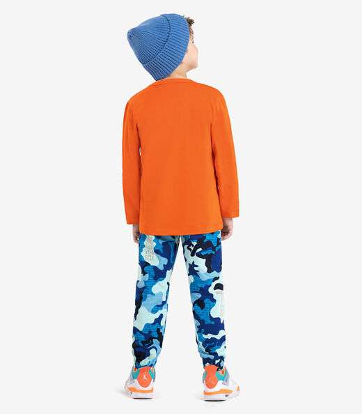 Calça Infantil Masculina Camuflada Rovi Kids Azul