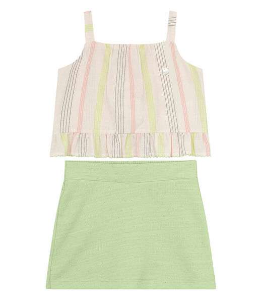 Conjunto Infantil Blusa Com Shorts Saia Trick Nick Verde