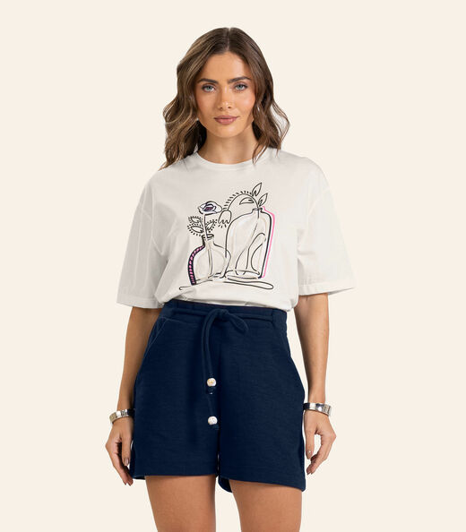 Camiseta T-shirt Feminina Endless Bege
