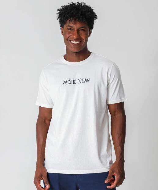 Image_Camiseta Masculina Estampada Manga Curta Marisa Off White