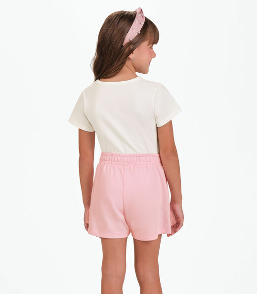 Conjunto Blusa com Shorts Menina Trick Nick Bege