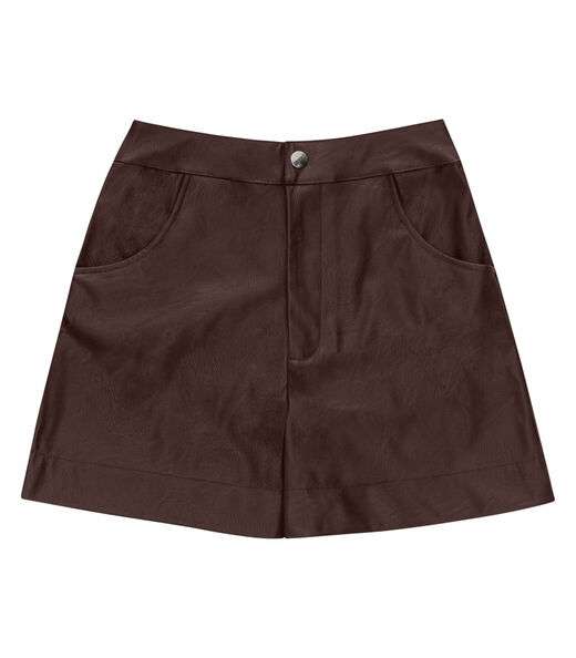 Shorts Feminino Courino Sintético Endless Marrom