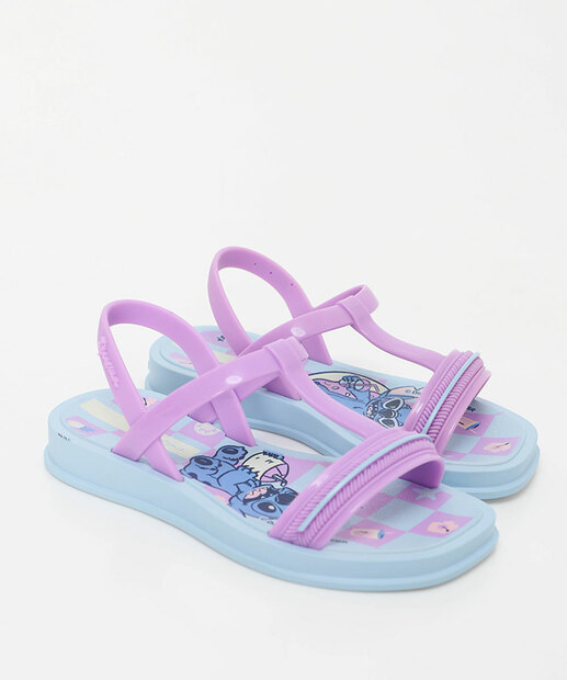 Sandália Ipanema Infantil Slide Stitch Lovely Disney Azul