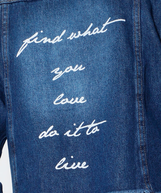 Jaqueta Feminina Destroyed Estampada Zune Jeans 