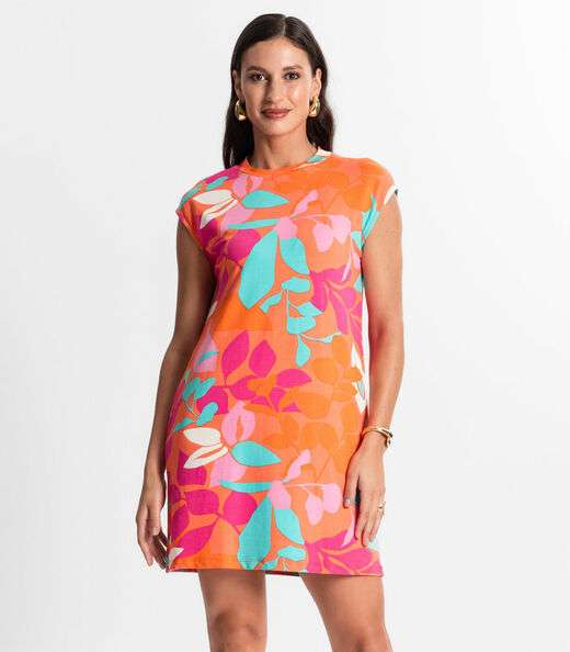 Image_Vestido Curto Estampado Rovitex Laranja