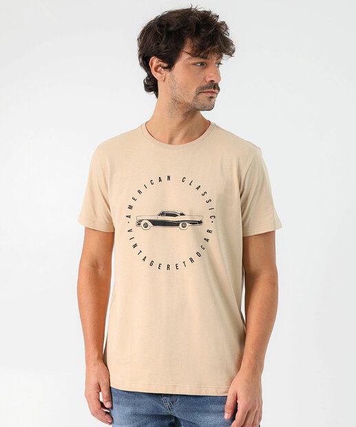 Image_Camiseta Masculina Estampa Frontal Marisa Bege