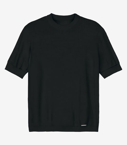 Blusa Feminina Manga Curta Tricot Endless Preto