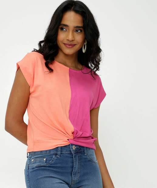 Image_Blusa Feminina Viscolycra Bicolor Manga Curta Marisa